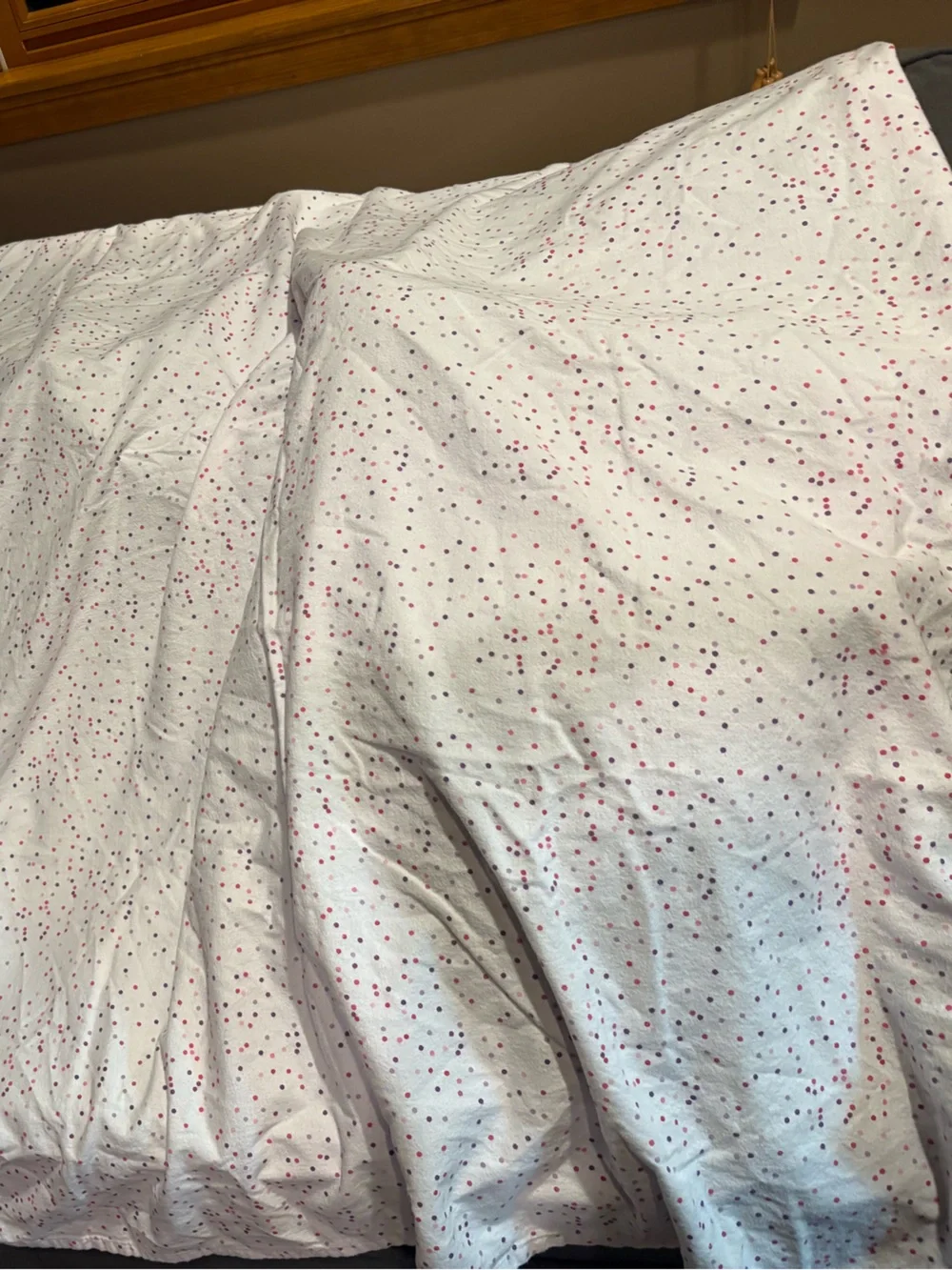 100% Cotton Pink Purple Polka Dot Flannel Sheets Twin